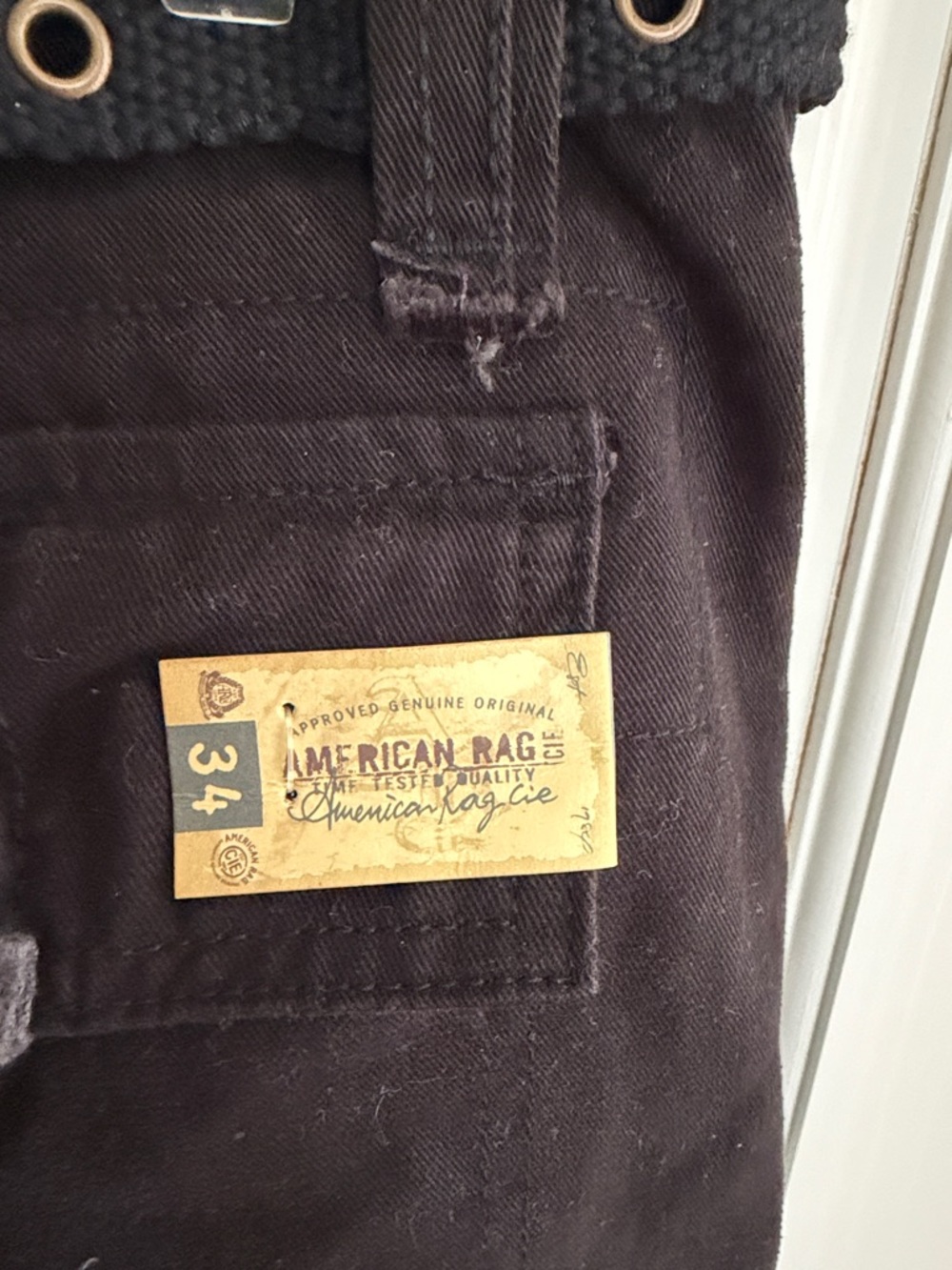 NWT Mens AMERICAN RAG Cargo Shorts Black Size 34 with Destructed Belt - Picture 6 of 13